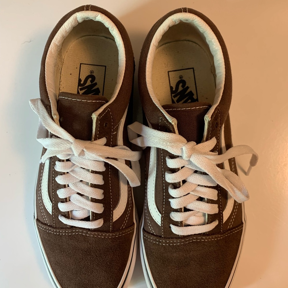 COPY - Vans Brown and White Old Skool Sneakers - Picture 2 of 8